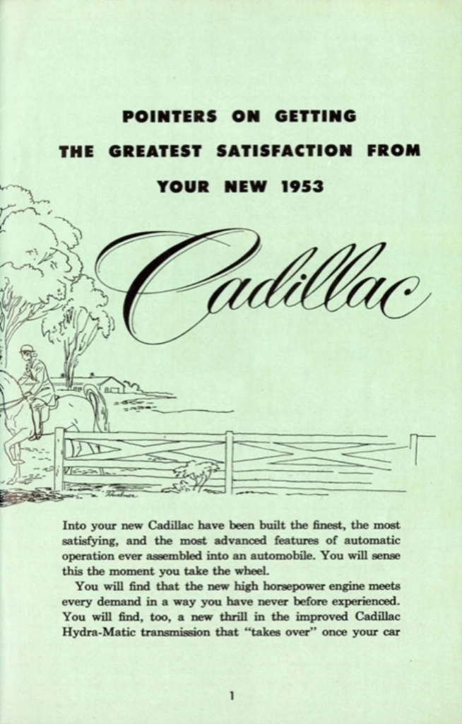 1953 Cadillac Owners Manual Page 5